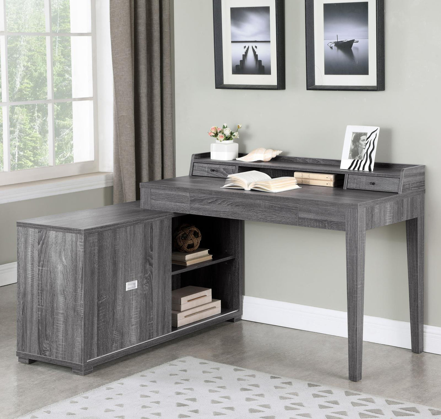 L-SHAPE DESK W/ OUTLET 805751