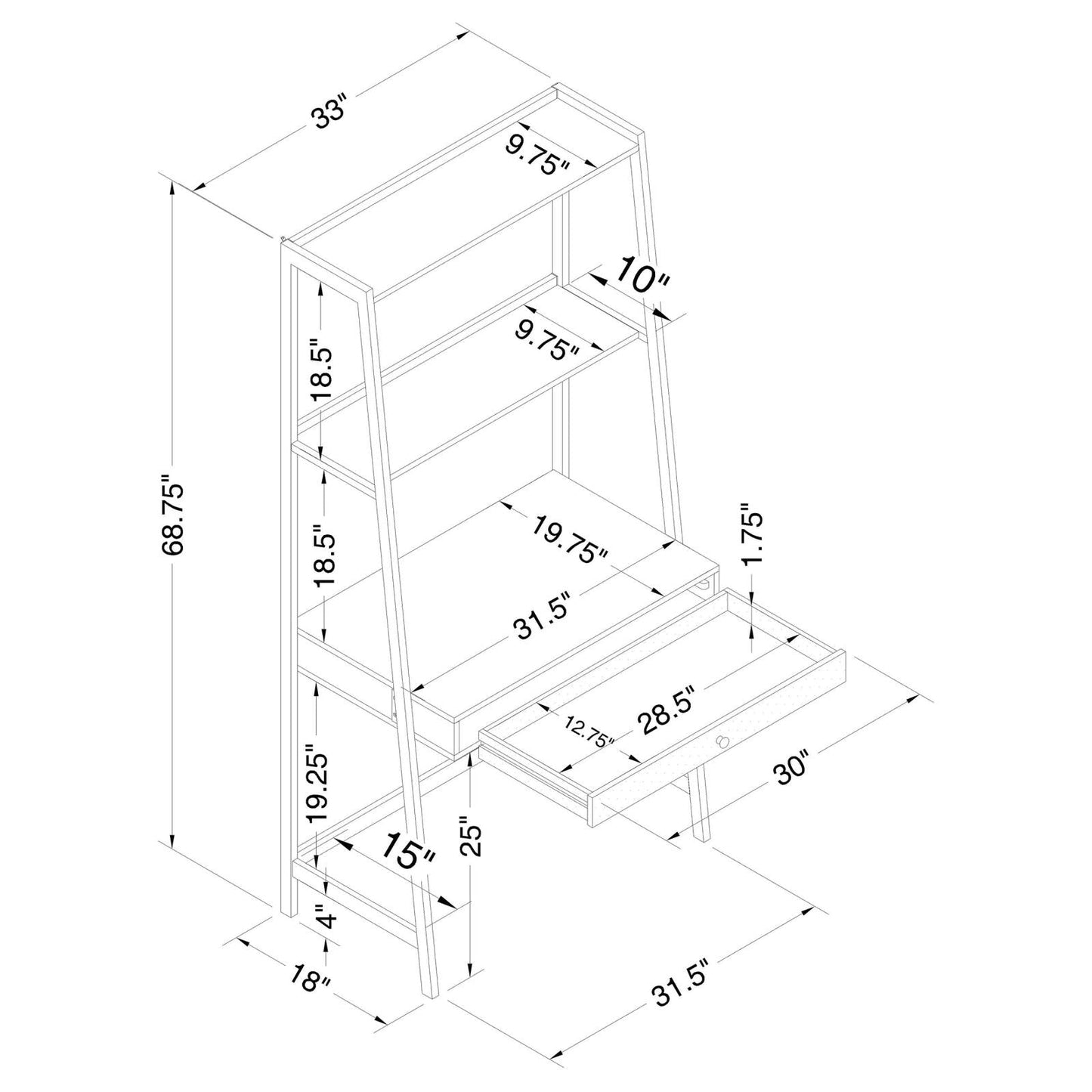 PINCKARD LADDER DESK 805801