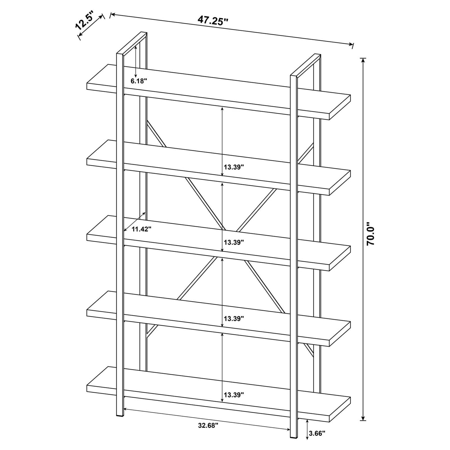 COLE 5-SHELF BOOKCASE 805817