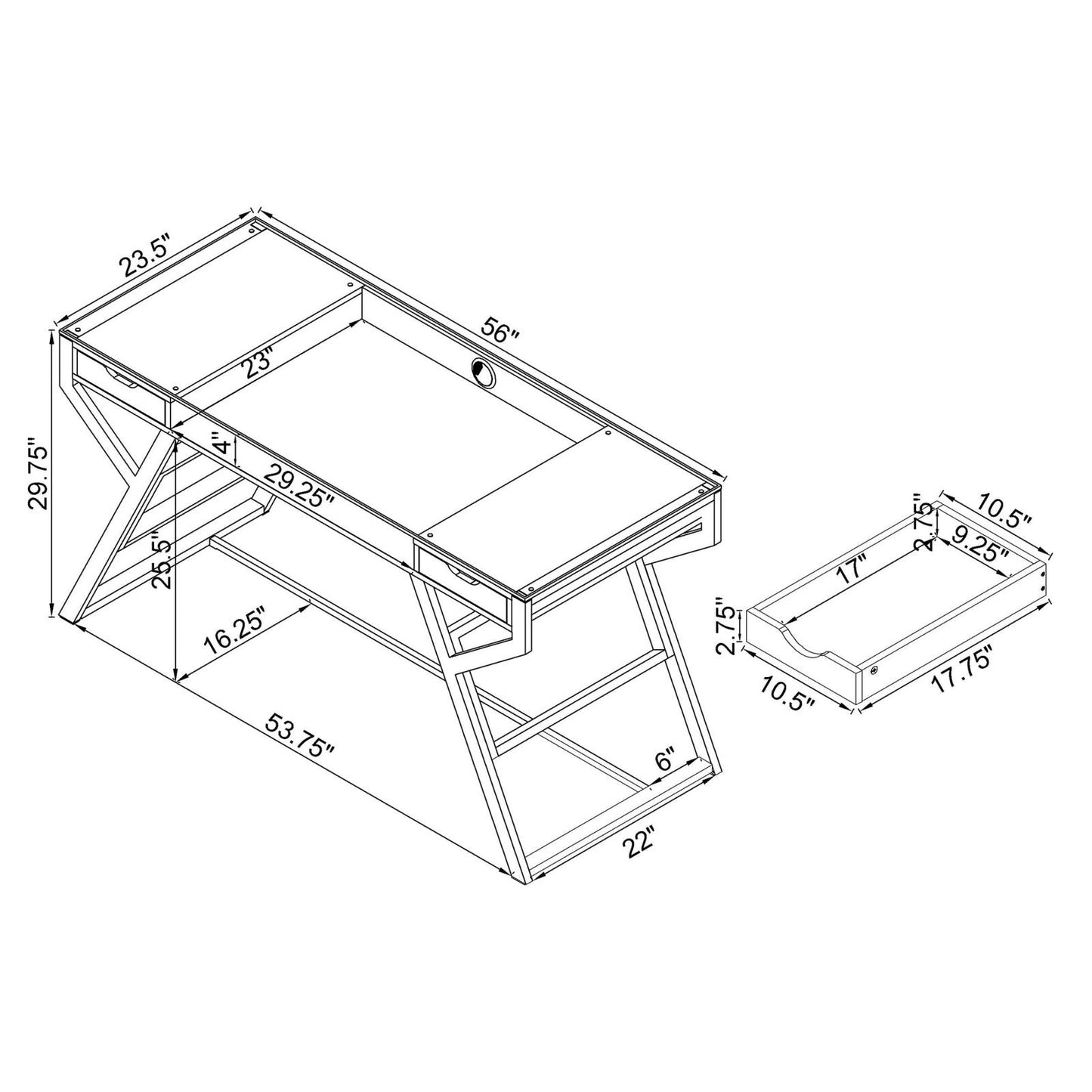 EMELLE WRITING DESK 882116