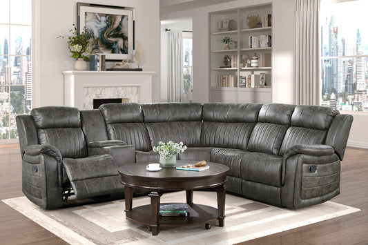 Centeroak Collection 9479S 3-Piece Reclining Sectional with Left Console