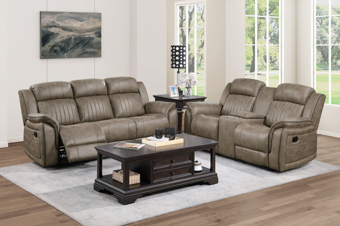 Centeroak Collection 2pc Set: Sofa, Love 9479SDB*2