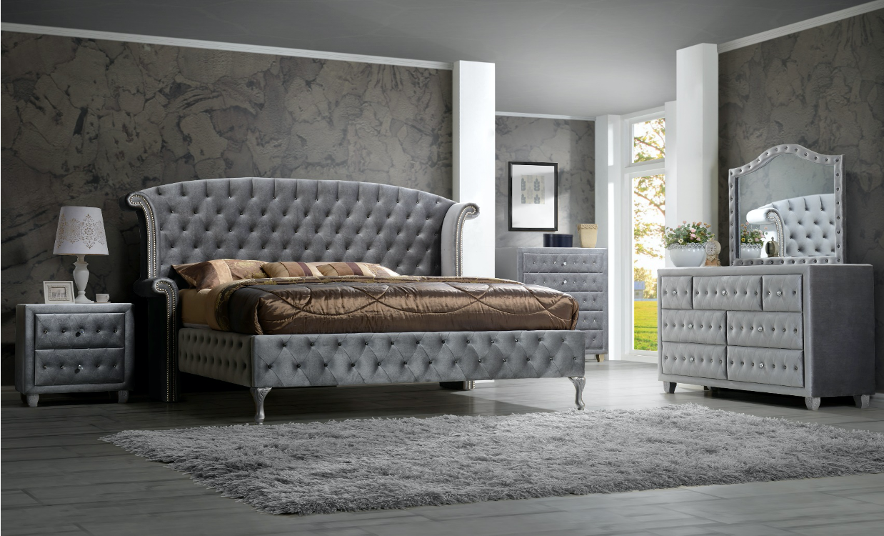 Grey Dana Queen Bed