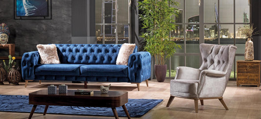 Chester Blue Loveseat