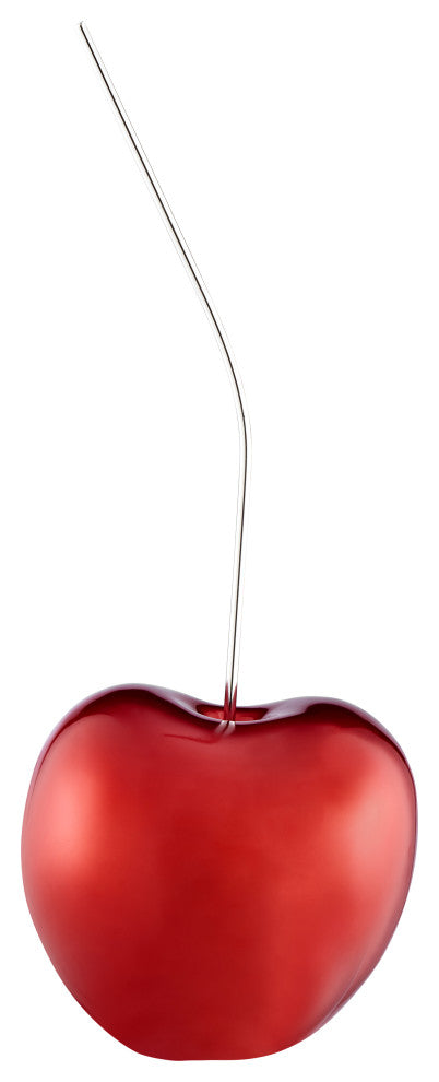 Finesse Decor Cherry Sculpture, Metalic Red, Large