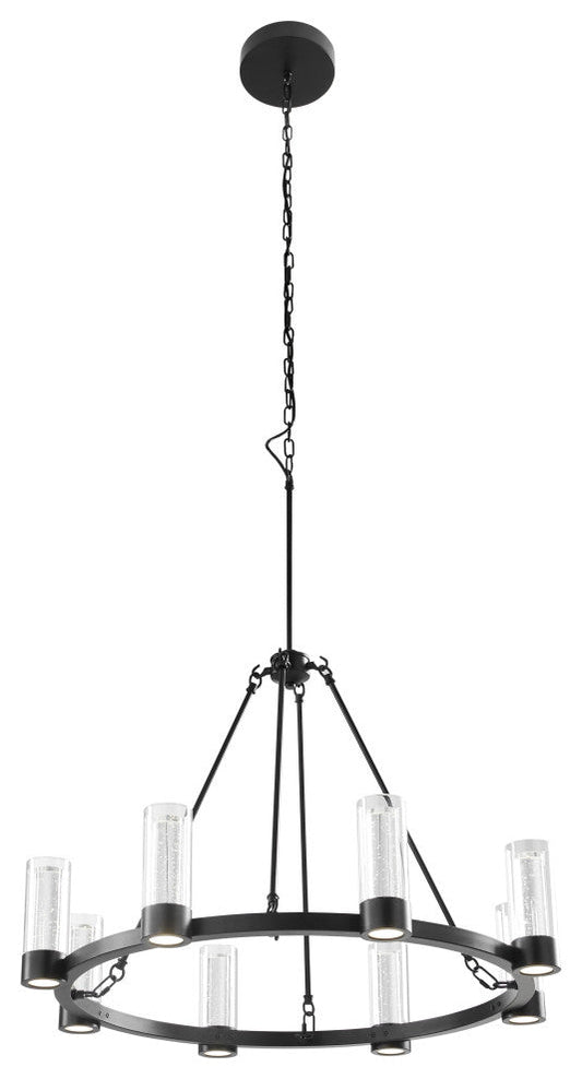 Victory 8 Light Chandelier, Matte Black