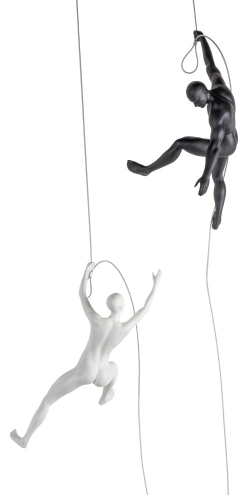 Matte Black & White Wall Sculpture Couple