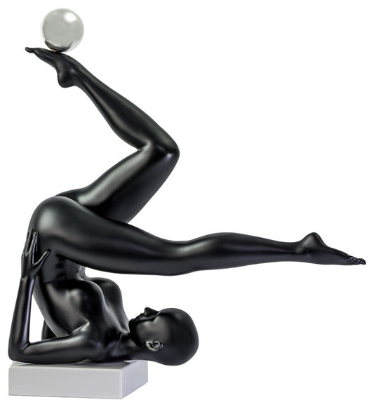 Emma Doll Sculpture // Matte Black and Steel, Black