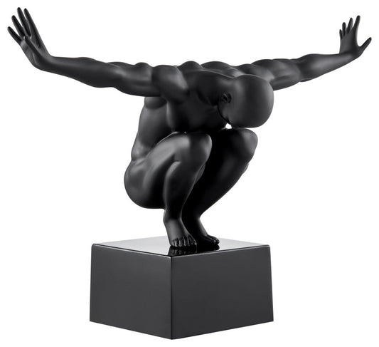 Saluting Man Sculpture, Large, Black, Small