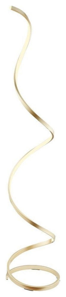 Finesse Decor Modern Spiral LED Floor Lamp, Gold