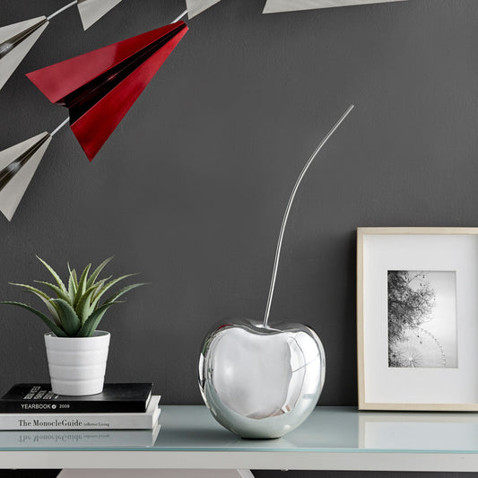 Finesse Decor Cherry Sculpture, Chrome, Small