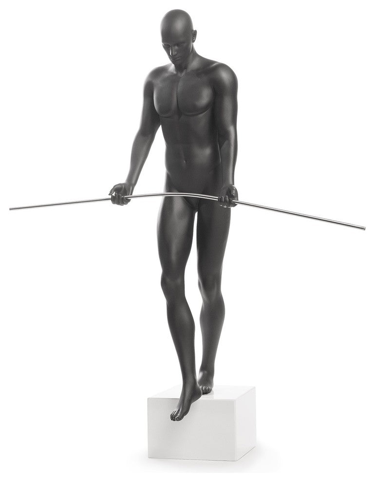 Finesse Decor Balancing Man Sculpture, Black