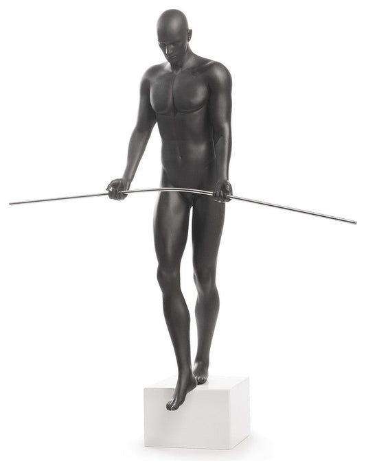 Finesse Decor Balancing Man Sculpture, Black