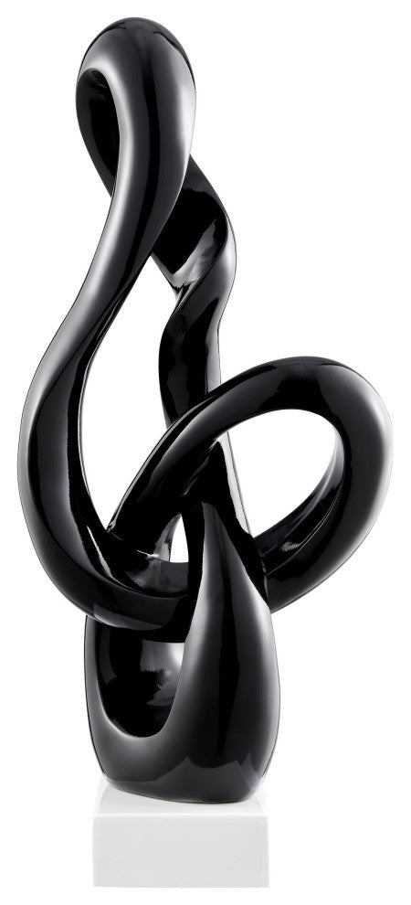 Abstract Fire Resin Sculpture, Black, Small