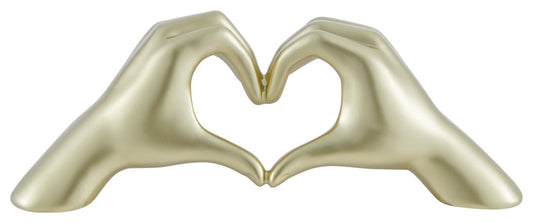 Heart Hands Sculpture, Champagne Gold