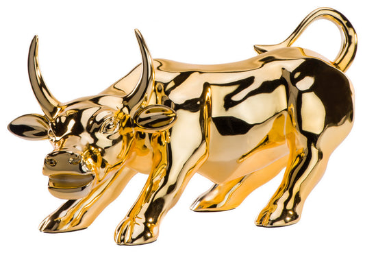 Finesse Decor Bull, Resin Sculpture, Gold