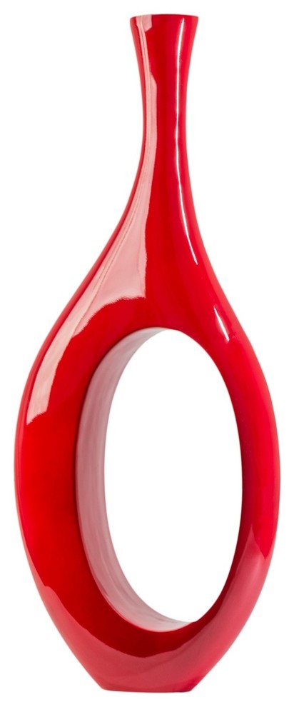 Trombone Vase, Red, Small