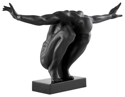 Saluting Man Sculpture, Large, Black, Large