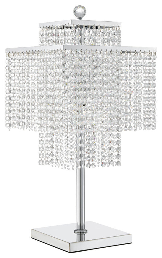 Table Lamp Square Crystal Double Crown