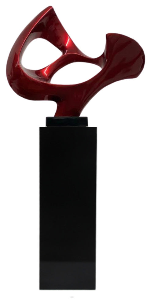 Finesse Decor Abstract Mask Sculpture, Red/Black
