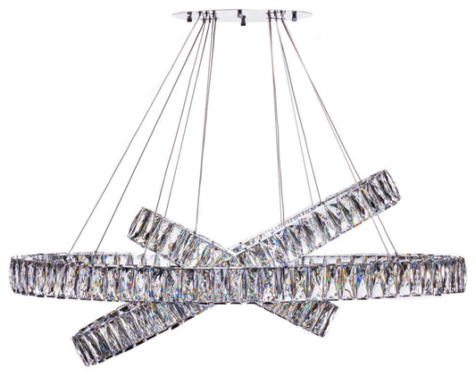 Crystal Elegance LED Chandelier, 3 Ovals