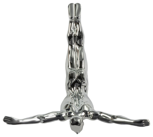Finesse Decor Wall Diver Sculpture, Large, Chrome