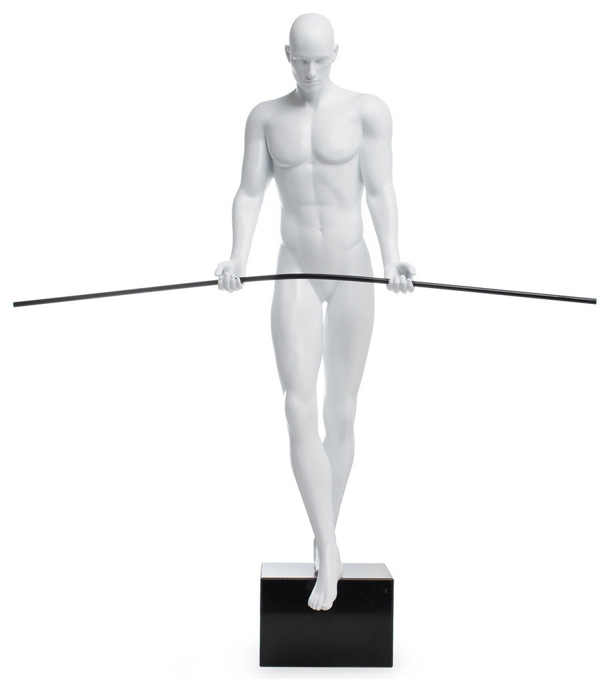 Finesse Decor Balancing Man Sculpture, White