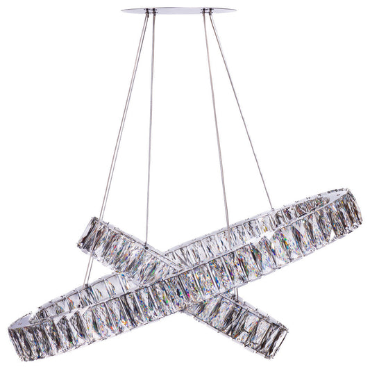 Finesse Decor Crystal Elegance LED Chandelier, 2 Ovals