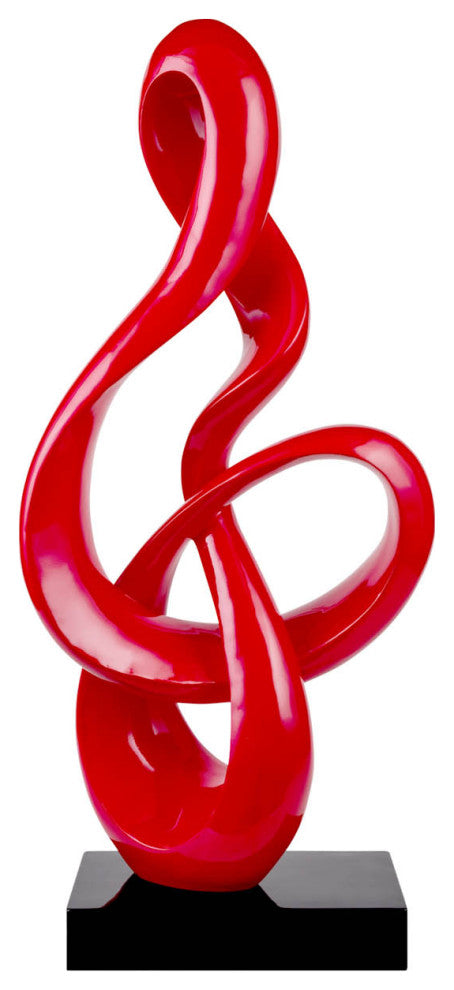 Abstract Fire Resin Sculpture, Red, Small
