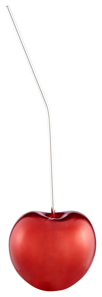 Finesse Decor Cherry Sculpture, Metalic Red, Small