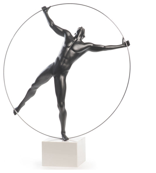 Finesse Decor Ring Man Sculpture, Matte Black