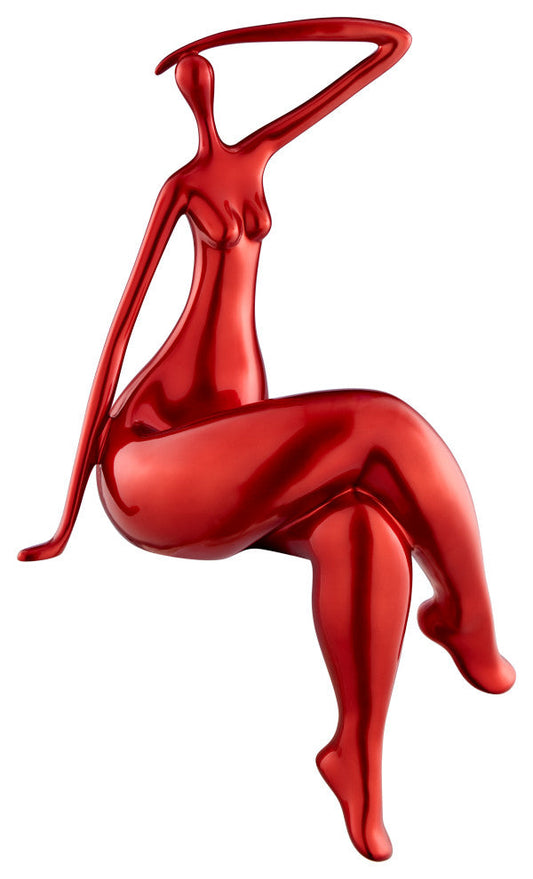 Finesse Decor- Elizabeth Sculpture, Metalic Red