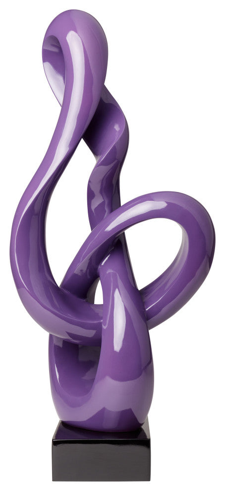 Abstract Fire Resin Sculpture, Violet, Small