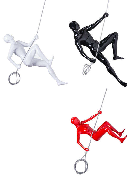 Black, Red, & White Wall Sculpture Climbing Set