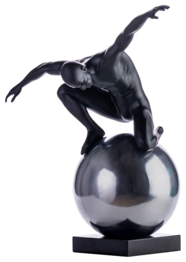 Equilibrium and Control Sculpture, Black and Chorme