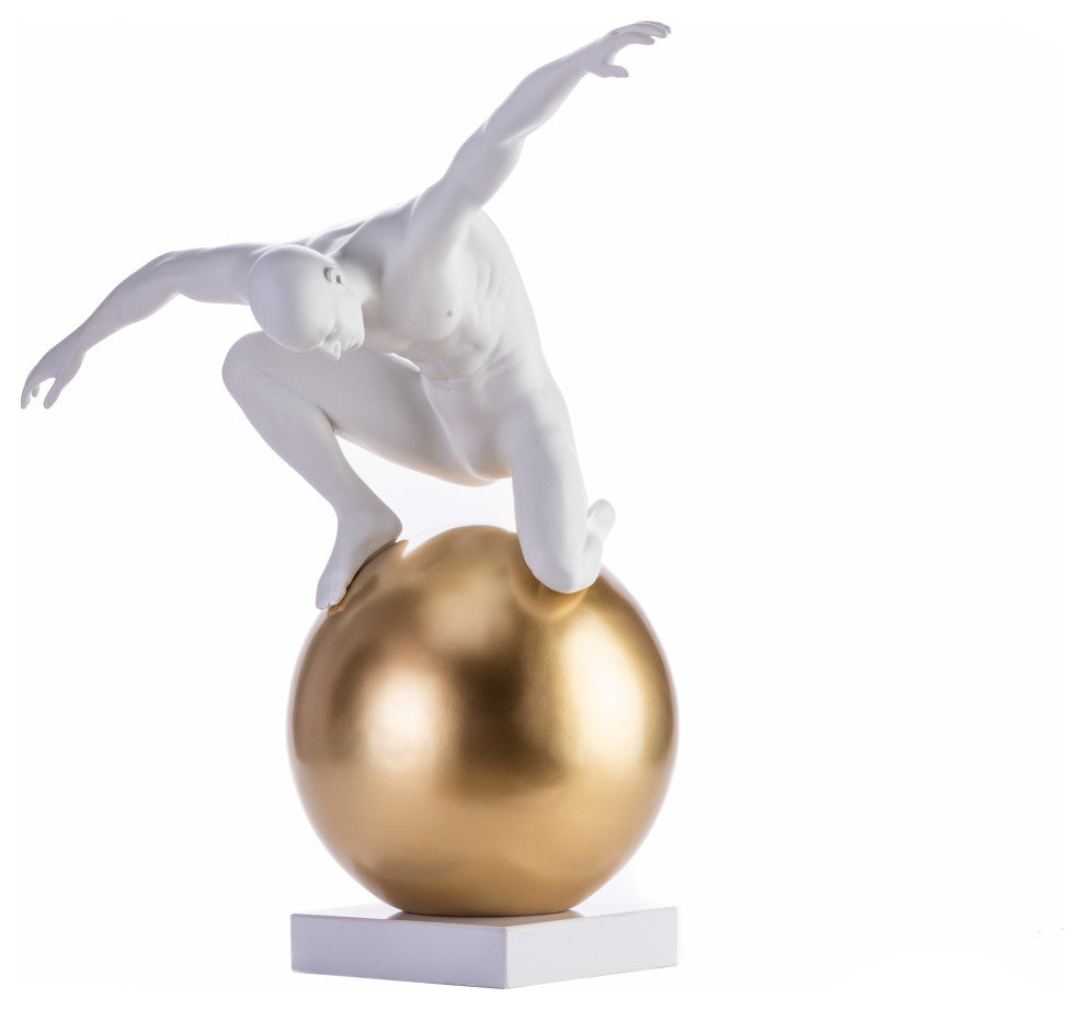 Equilibrium and Control Sculpture, White and Gold