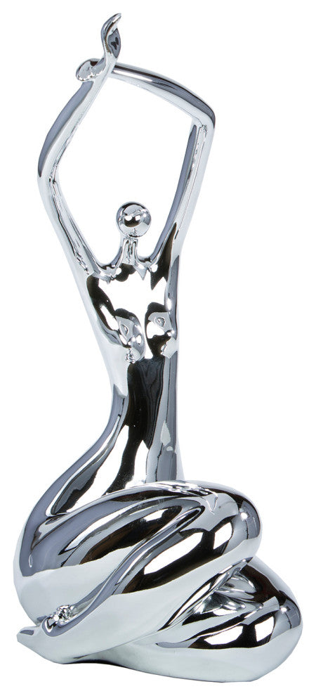 Finesse Decor, Lady In Chrome, Resin Sculpture Mini, Chorme