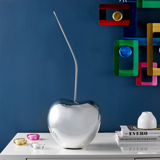 Finesse Decor Cherry Sculpture, Chrome, Large