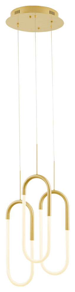 LED Three Clips Chandelier, Sandy Gold