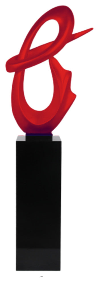 Finesse Decor Fluid Abstract Sculpture, Red/Black