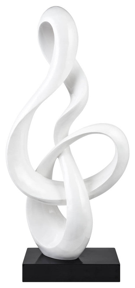 Abstract Fire Resin Sculpture, White, Large