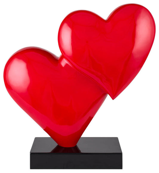 Double Heart Sculpture, Red