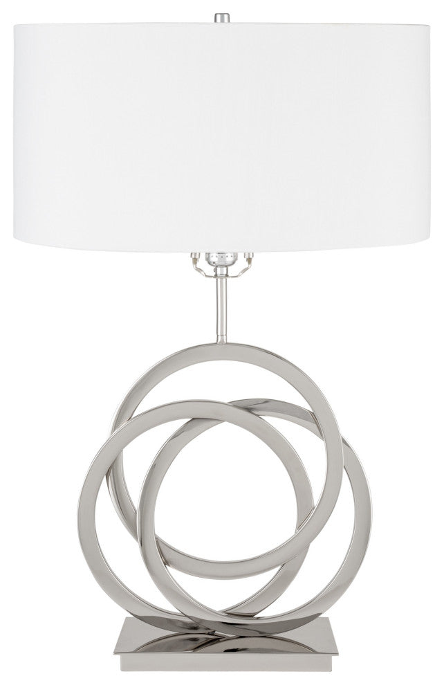 Finesse Decor Chrome Circles Table Lamp, 1-Light, USB Charger